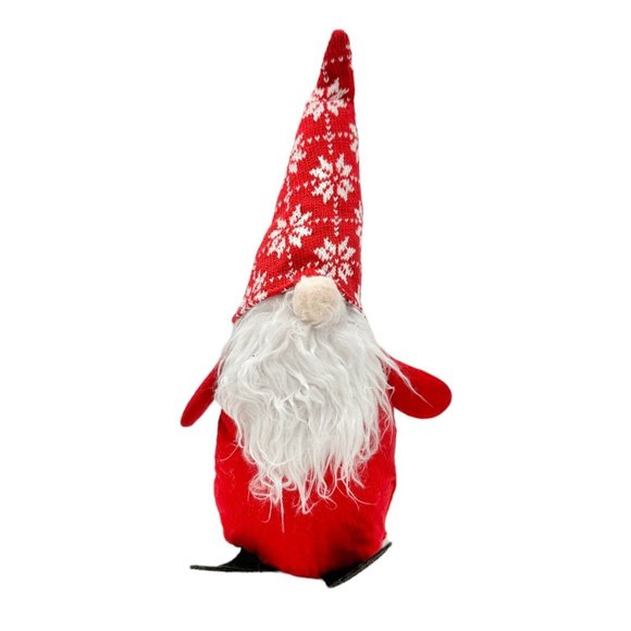 Holiday Gnome14 inch Red White Snowflake Cap EUC - Picture 1 of 8
